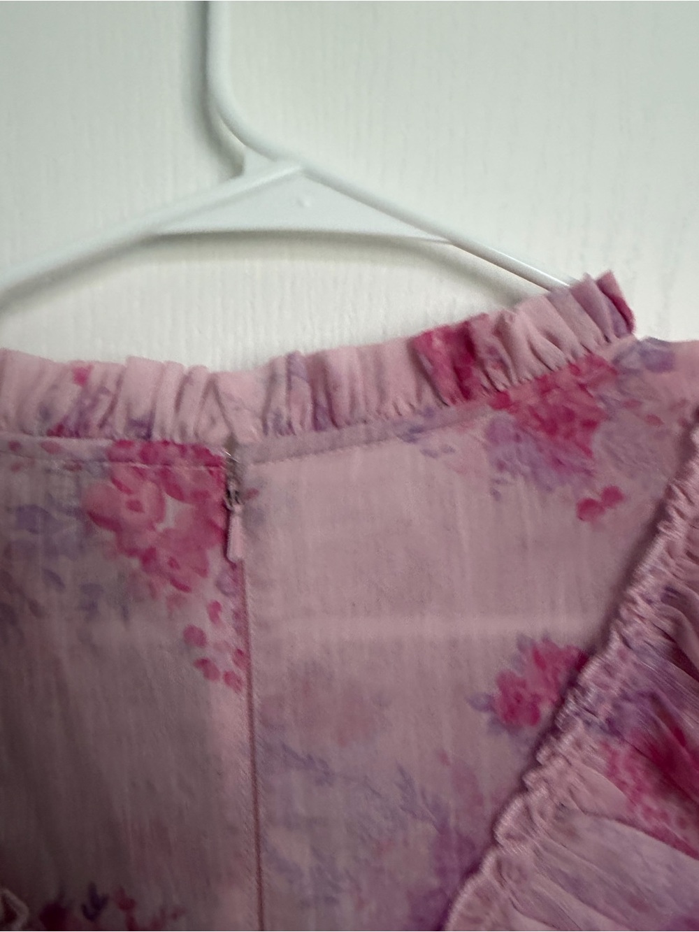 Ivy City Co Pink and Purple Floral Ruffle Dress - Picture 6 of 6
